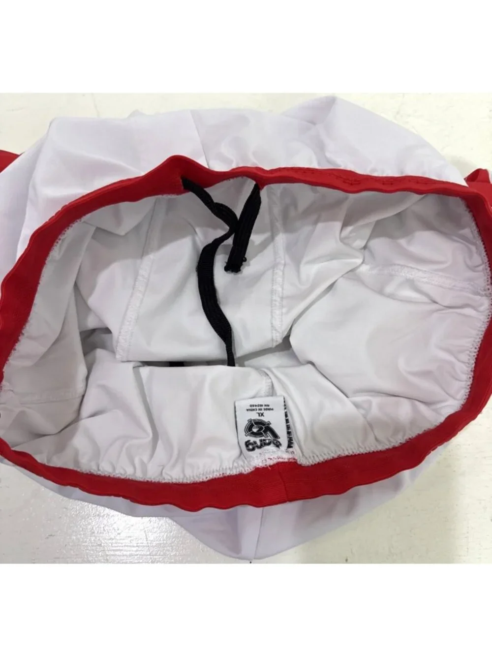 Bang Energy Drink Shorts White Red Running Elastic Waist Zip Pockets Mens XL
